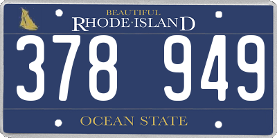 RI license plate 378949