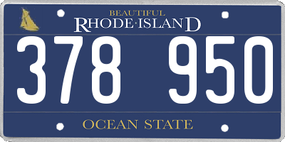 RI license plate 378950
