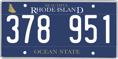 RI license plate 378951