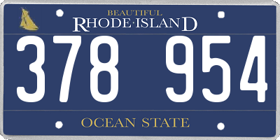 RI license plate 378954