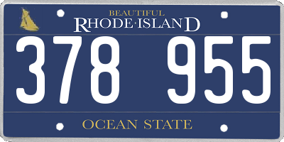 RI license plate 378955