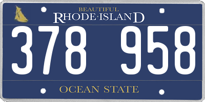 RI license plate 378958
