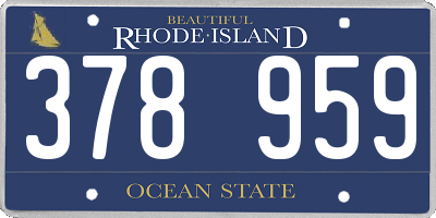 RI license plate 378959