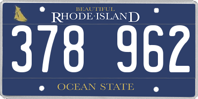 RI license plate 378962