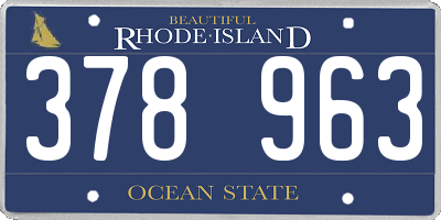 RI license plate 378963