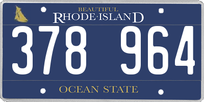 RI license plate 378964