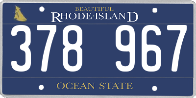 RI license plate 378967