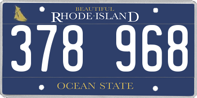 RI license plate 378968