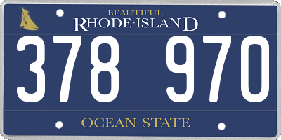 RI license plate 378970