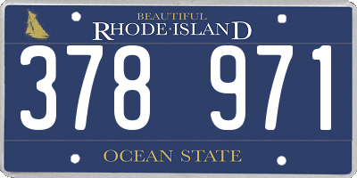 RI license plate 378971