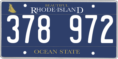 RI license plate 378972