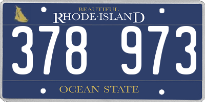 RI license plate 378973