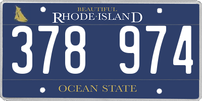 RI license plate 378974