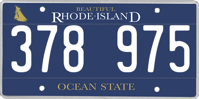 RI license plate 378975