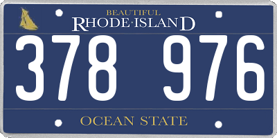 RI license plate 378976