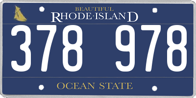 RI license plate 378978