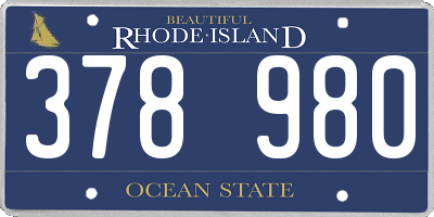 RI license plate 378980