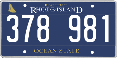 RI license plate 378981