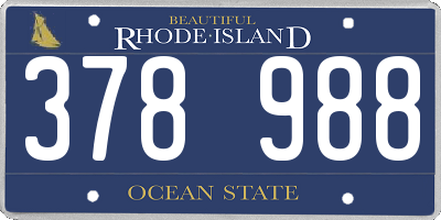 RI license plate 378988