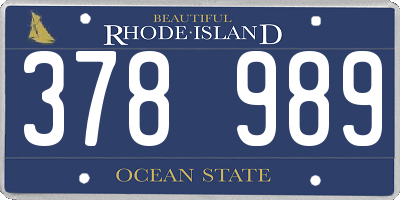 RI license plate 378989