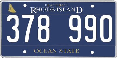 RI license plate 378990