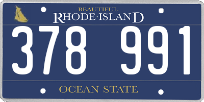 RI license plate 378991