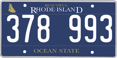 RI license plate 378993