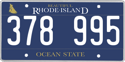 RI license plate 378995