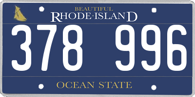 RI license plate 378996