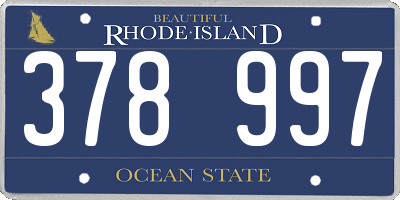 RI license plate 378997