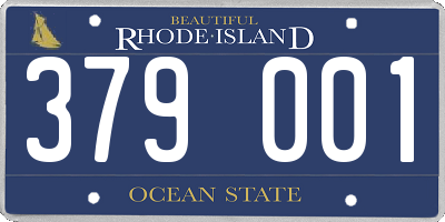 RI license plate 379001