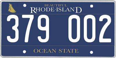 RI license plate 379002