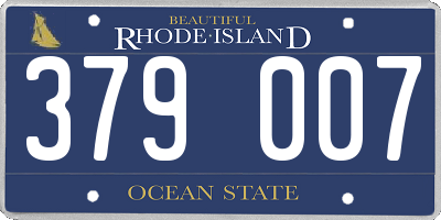RI license plate 379007
