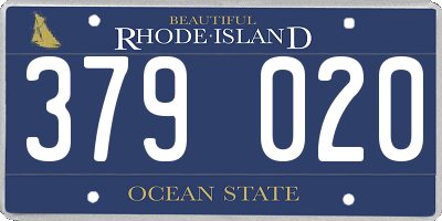 RI license plate 379020