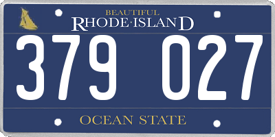RI license plate 379027