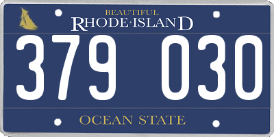 RI license plate 379030