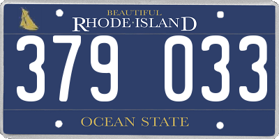 RI license plate 379033