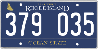 RI license plate 379035