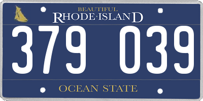 RI license plate 379039