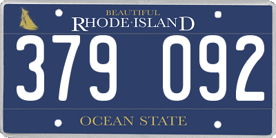 RI license plate 379092