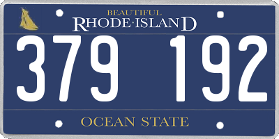 RI license plate 379192