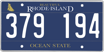 RI license plate 379194