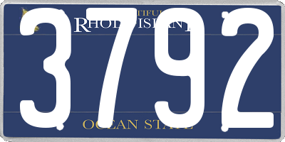 RI license plate 3792