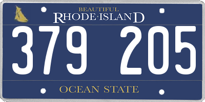 RI license plate 379205