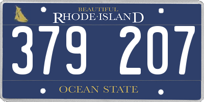 RI license plate 379207