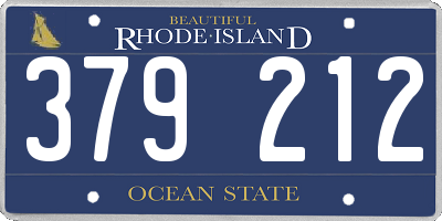 RI license plate 379212
