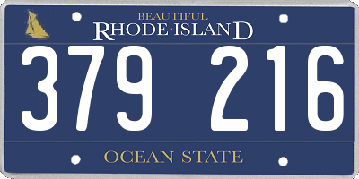 RI license plate 379216