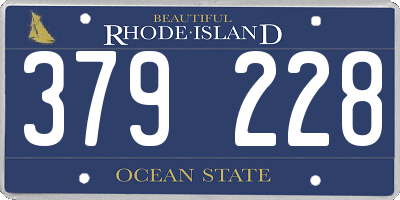 RI license plate 379228