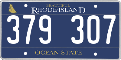RI license plate 379307