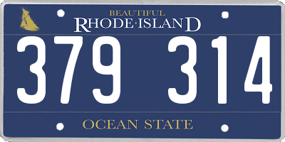 RI license plate 379314